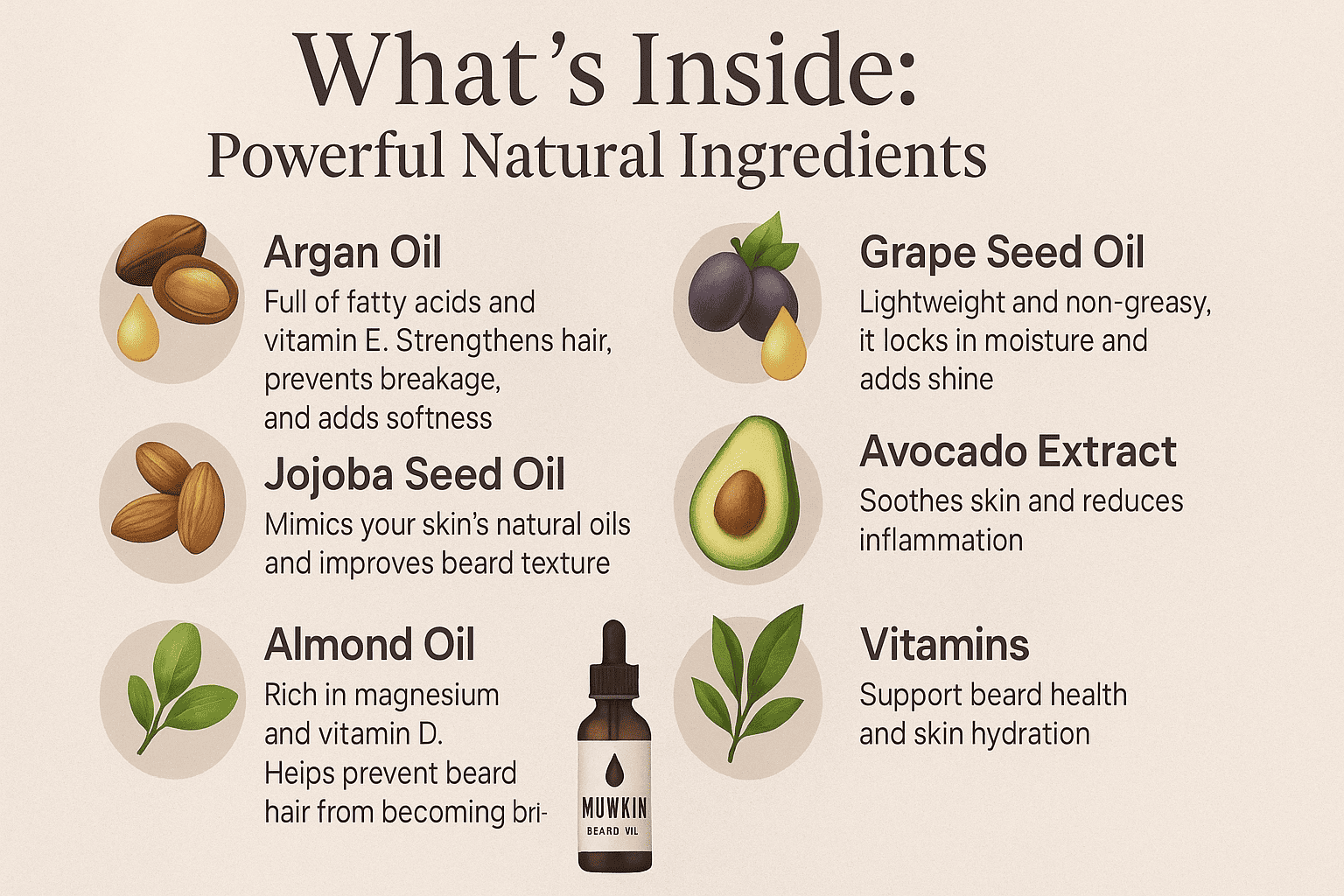 Natural beard oil ingredients and benefits